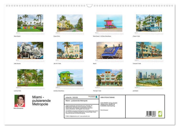 Produktbild: Miami - pulsierende Metropole (Wandkalender 2026 DIN A2 quer), CALVENDO Monatskalender