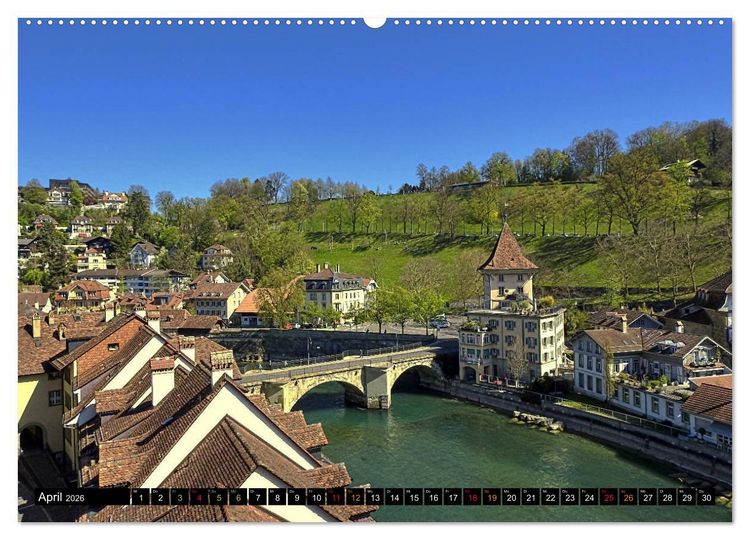 Produktbild: BERN - Vom B&auml;rengraben bis Zytglogge (hochwertiger Premium Wandkalender 2026 DIN A2 quer), Kunstdruck in Hochglanz