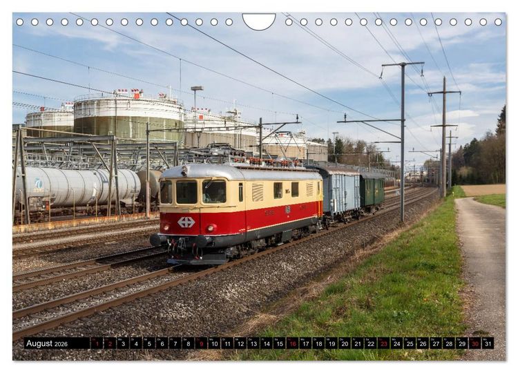 Produktbild: Eisenbahn-Nostalgie - Oldtimer auf Schweizer Schienen (Wandkalender 2026 DIN A4 quer), CALVENDO Monatskalender