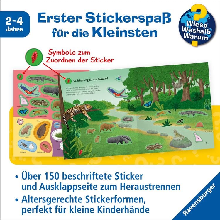 Produktbild: Wieso? Weshalb? Warum? junior Stickerheft - Tiere der Welt