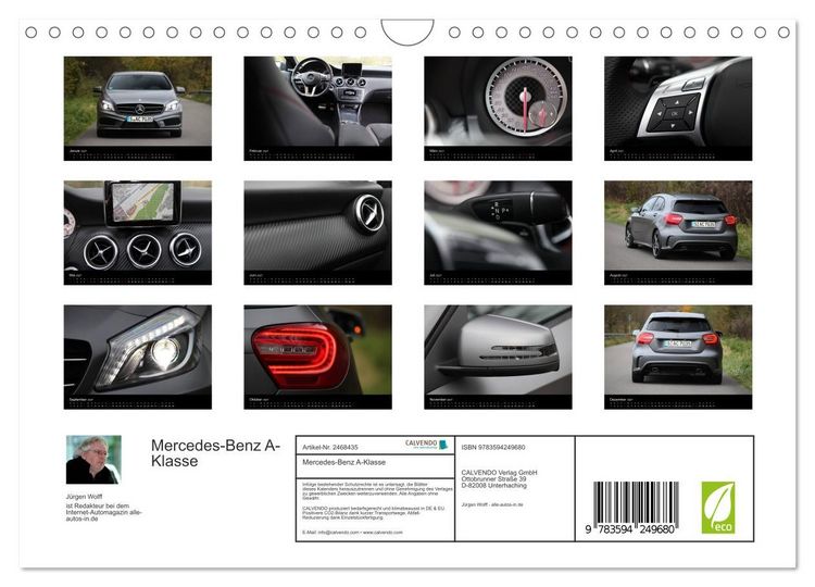 Produktbild: Mercedes-Benz A-Klasse (Wandkalender 2027 DIN A4 quer), CALVENDO Monatskalender
