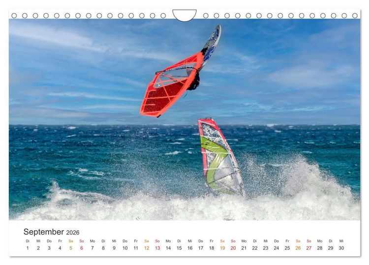 Produktbild: Windsurfen - endlose Wellen (Wandkalender 2026 DIN A4 quer), CALVENDO Monatskalender