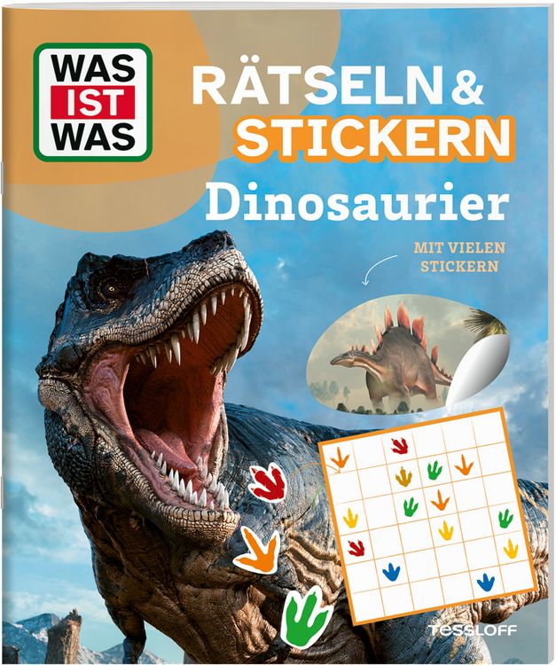 Produktbild: WAS IST WAS R&auml;tseln und Stickern: Dinosaurier