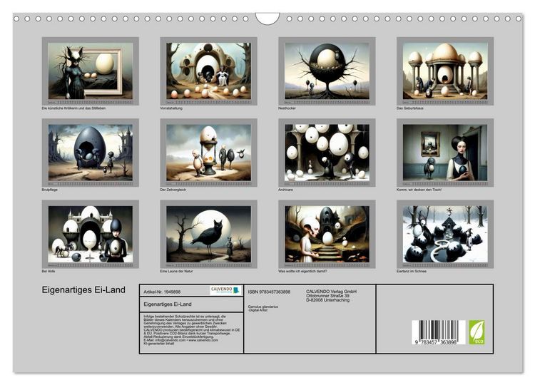 Produktbild: Eigenartiges Ei-Land (Wandkalender 2026 DIN A3 quer), CALVENDO Monatskalender