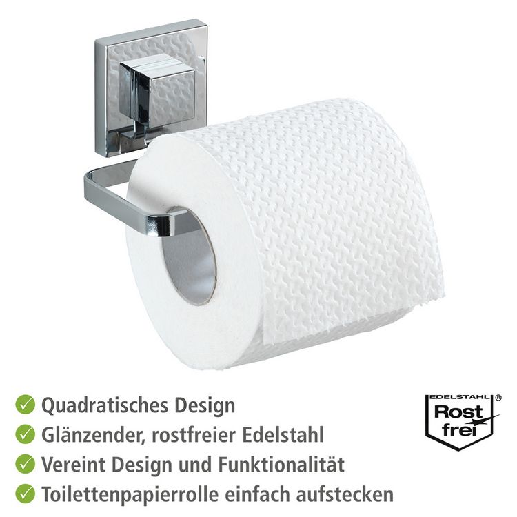 Produktbild: Vacuum-Loc&reg; Edelstahl Toilettenpapierhalter Mod. Quadro, Befestigen ohne bohren