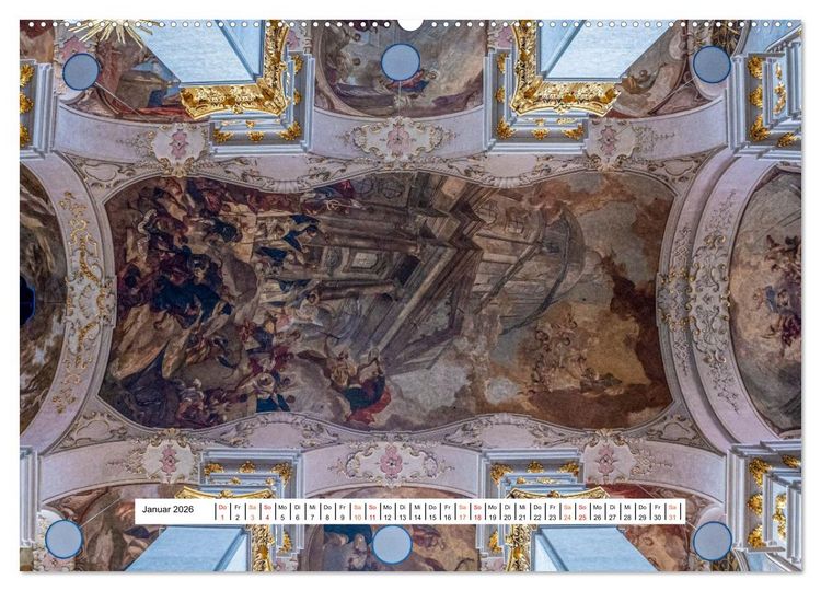 Produktbild: Gew&ouml;lbe des Glaubens &ndash; Kirchendecken Europas (Wandkalender 2026 DIN A2 quer), CALVENDO Monatskalender