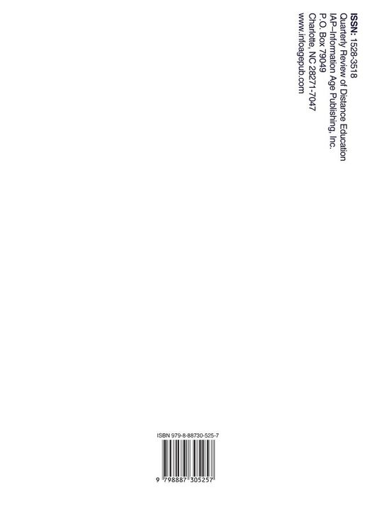 Produktbild: Quarterly Review of Distance Education Vol 24 Issue 3