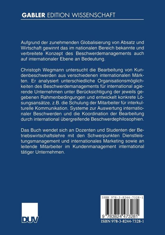 Produktbild: Internationales Beschwerdemanagement