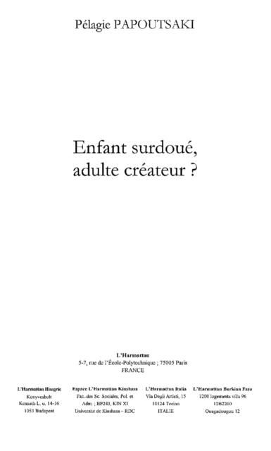Produktbild: Enfant surdoue adulte createur