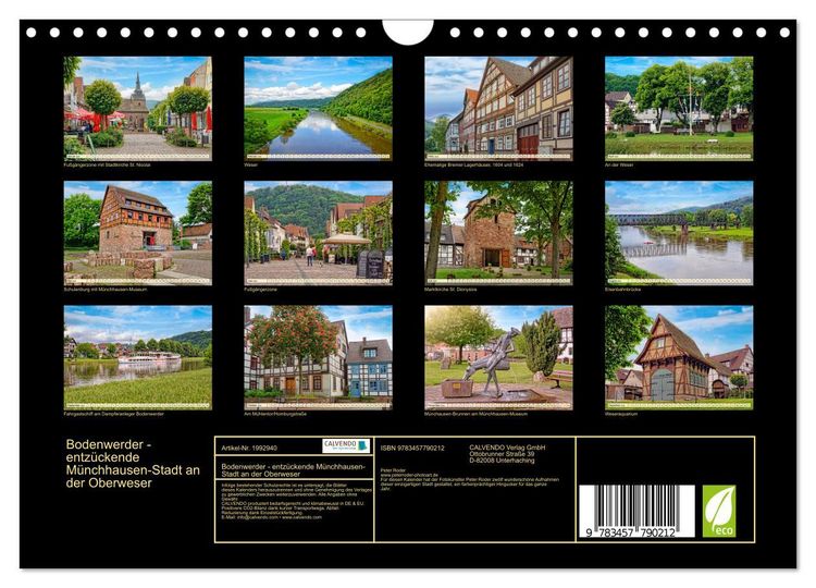 Produktbild: Bodenwerder - entz&uuml;ckende M&uuml;nchhausen-Stadt an der Oberweser (Wandkalender 2026 DIN A4 quer), CALVENDO Monatskalender