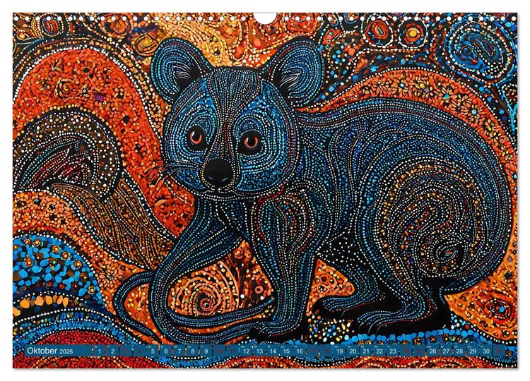 Produktbild: Traumzeit - KI-generierte Aborigine-Kunst aus dem Herzen Australiens (Wandkalender 2026 DIN A3 quer), CALVENDO Monatskalender