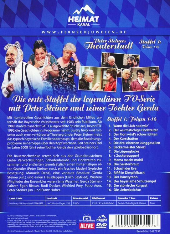 Produktbild: Peter Steiners Theaterstadl - Staffel 1/Folgen 1-16 [8 DVDs]
