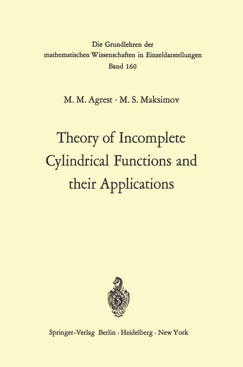 Produktbild: Theory of Incomplete Cylindrical Functions and their Applications