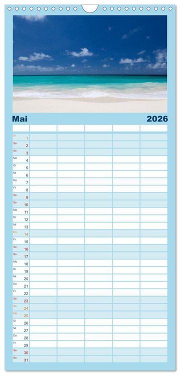 Produktbild: Familienplaner 2026 - Traumstr&auml;nde in der Karibik mit 5 Spalten (Wandkalender, 21 x 45 cm) CALVENDO