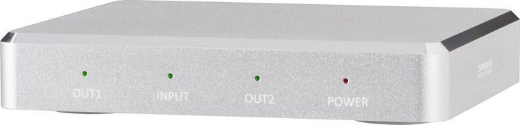 Produktbild: SpeaKa Professional 2 Port HDMI-Splitter mit Aluminiumgeh&auml;use, Ultra HD-f&auml;hig 3840 x 2160 Pixel
