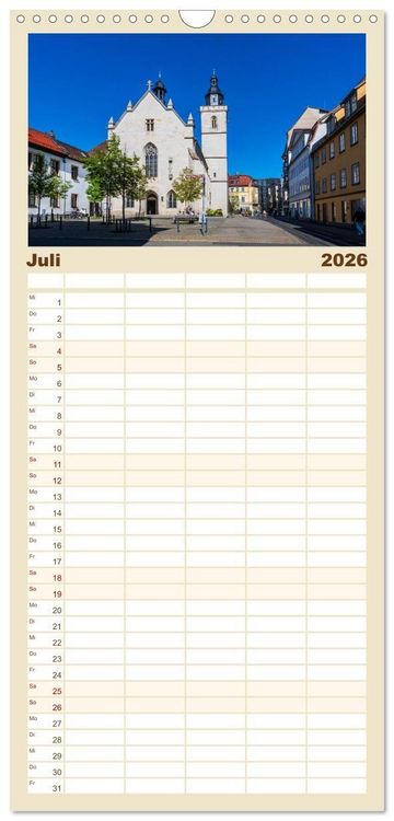 Produktbild: Familienplaner 2026 - Romantisches Erfurt - Bilder einer Stadt voller Geschichte mit 5 Spalten (Wandkalender, 21 x 45 cm) CALVENDO