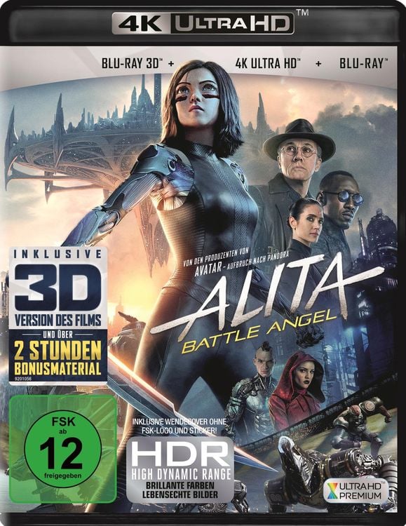 Produktbild: Alita - Battle Angel (4K Ultra HD) (+ Blu-ray 3D) (+ Blu-ray 2D)