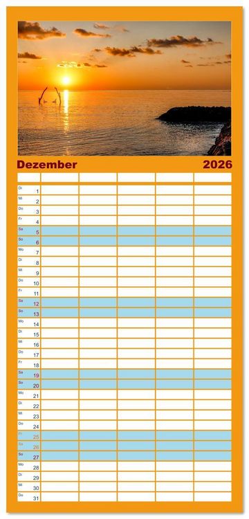 Produktbild: Familienplaner 2026 - Malerische Malediven mit 5 Spalten (Wandkalender, 21 x 45 cm) CALVENDO
