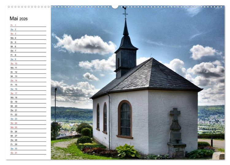 Produktbild: Sa(ar)krale Baukunst - Kapellen im Saarland (hochwertiger Premium Wandkalender 2026 DIN A2 quer), Kunstdruck in Hochglanz