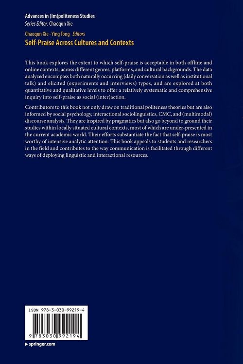 Produktbild: Self-Praise Across Cultures and Contexts