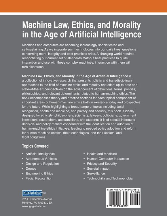 Produktbild: Machine Law, Ethics, and Morality in the Age of Artificial Intelligence