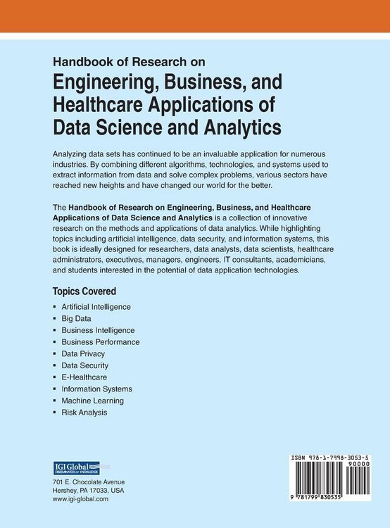 Produktbild: Handbook of Research on Engineering, Business, and Healthcare Applications of Data Science and Analytics