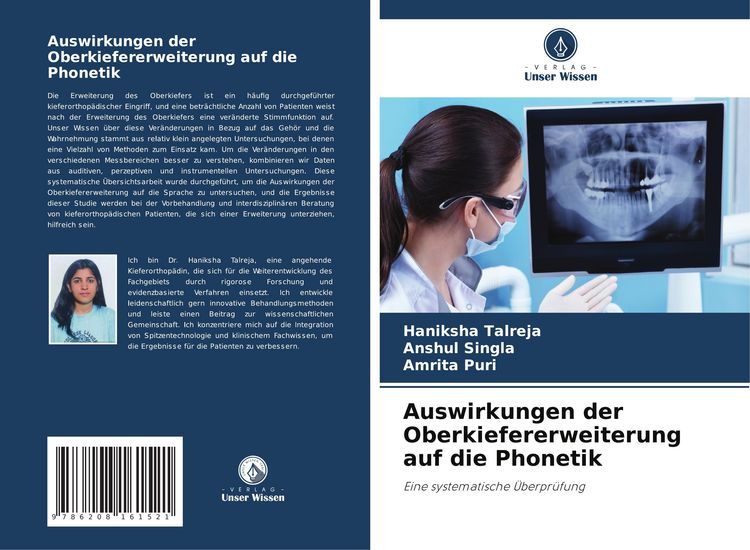 Produktbild: Auswirkungen der Oberkiefererweiterung auf die Phonetik