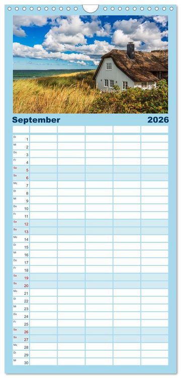 Produktbild: Familienplaner 2026 - Fischland-Dar&szlig;-Zingst Impressionen der Halbinsel mit 5 Spalten (Wandkalender, 21 x 45 cm) CALVENDO