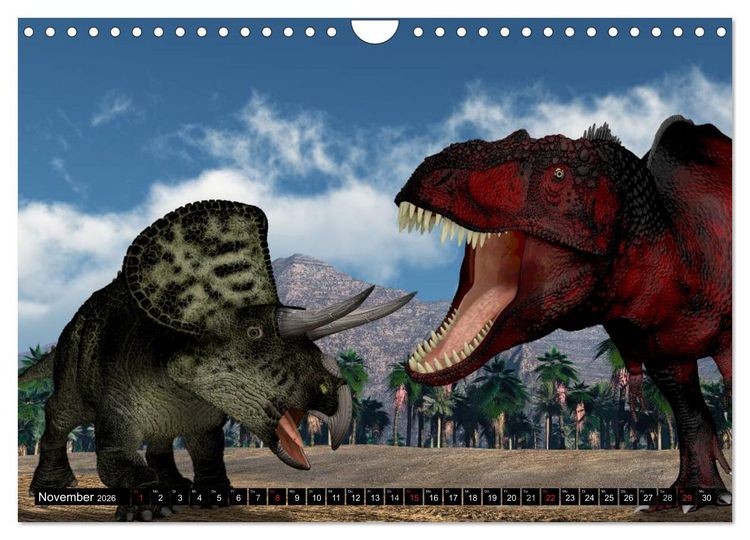 Produktbild: Dinosaurier. Urzeitliche Giganten (Wandkalender 2026 DIN A4 quer), CALVENDO Monatskalender