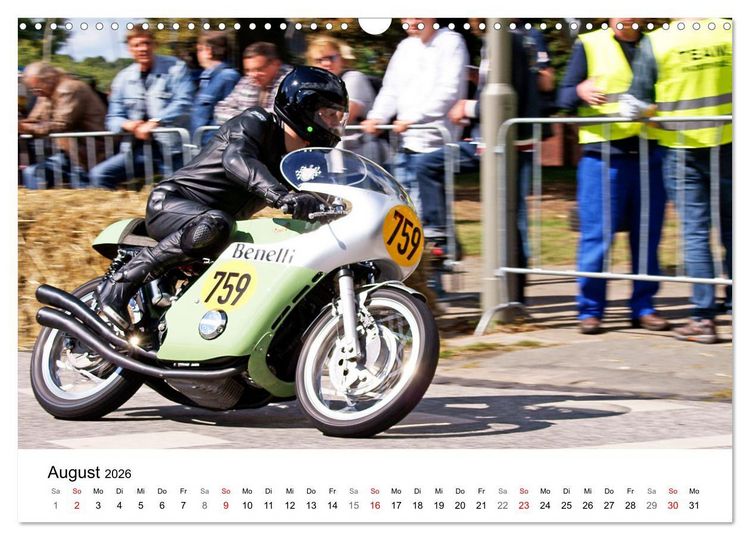 Produktbild: Faszination Oldtimer Motorrad - Momentaufnahmen von Hamburger Stadtparkrennen (Wandkalender 2026 DIN A3 quer), CALVENDO Monatskalender