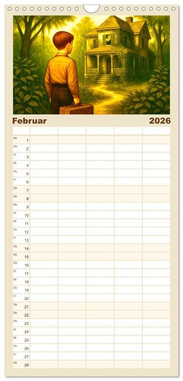 Produktbild: Familienplaner 2026 - Truman Capote mit 5 Spalten (Wandkalender, 21 x 45 cm) CALVENDO