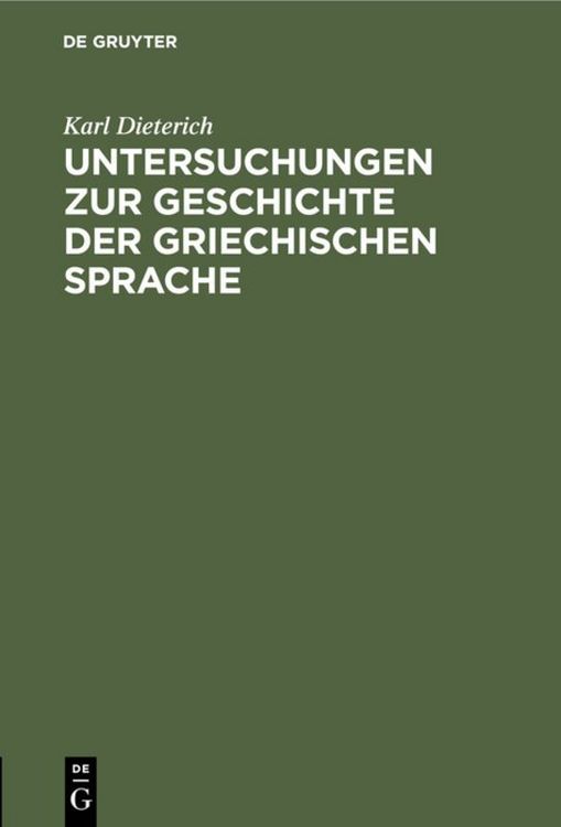 Produktbild: Untersuchungen zur Geschichte der griechischen Sprache