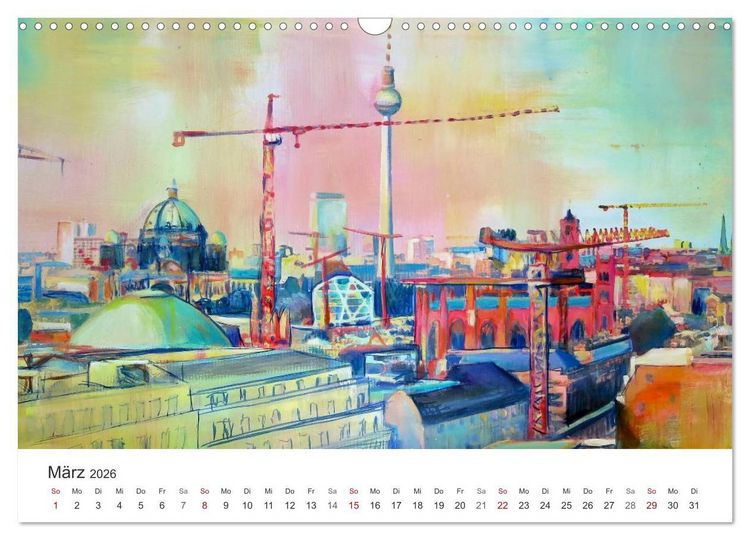 Produktbild: Berlin erlebt und gemalt - Ren&eacute;e K&ouml;nig (Wandkalender 2026 DIN A3 quer), CALVENDO Monatskalender