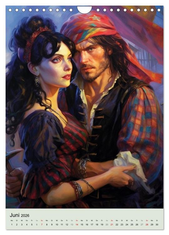Produktbild: Piraten-Fantasy. Wilde Seer&auml;uber-Romantik im Mittelalter (Wandkalender 2026 DIN A4 hoch), CALVENDO Monatskalender