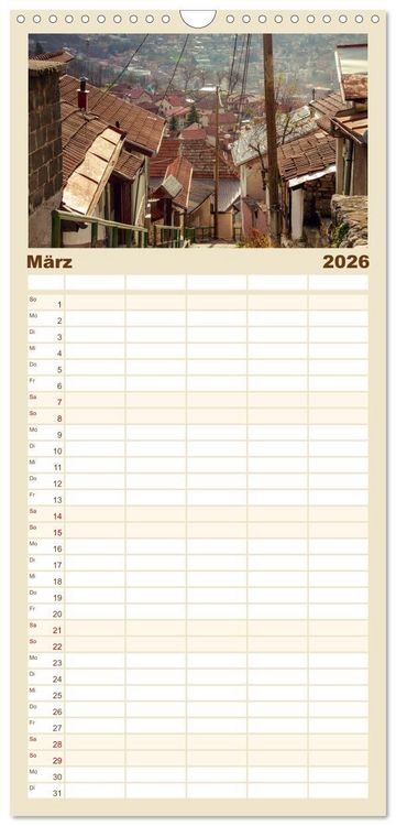 Produktbild: Familienplaner 2026 - Sarajevo - Vielf&auml;ltige Hauptstadt von Bosnien und Herzegowina mit 5 Spalten (Wandkalender, 21 x 45 cm) CALVENDO