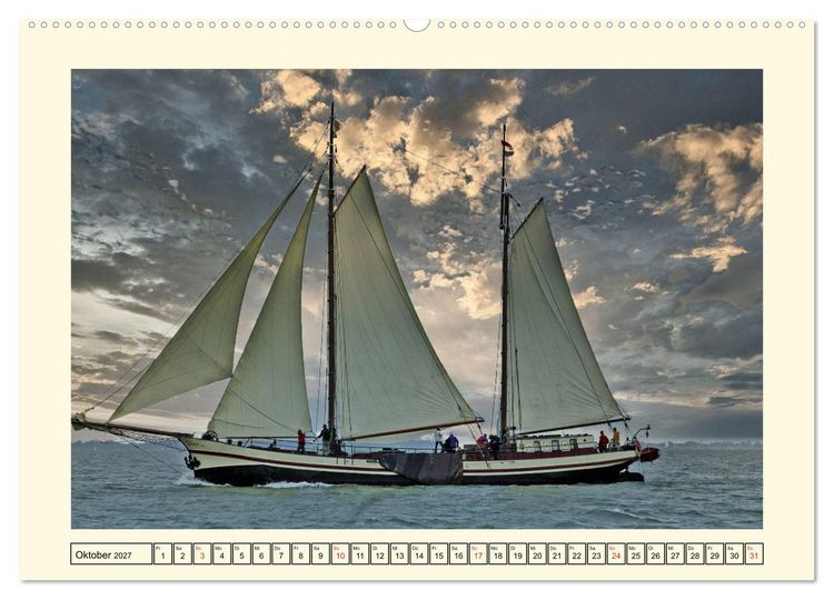 Produktbild: Segeln im Sonnenuntergang (Wandkalender 2027 DIN A2 quer), CALVENDO Monatskalender