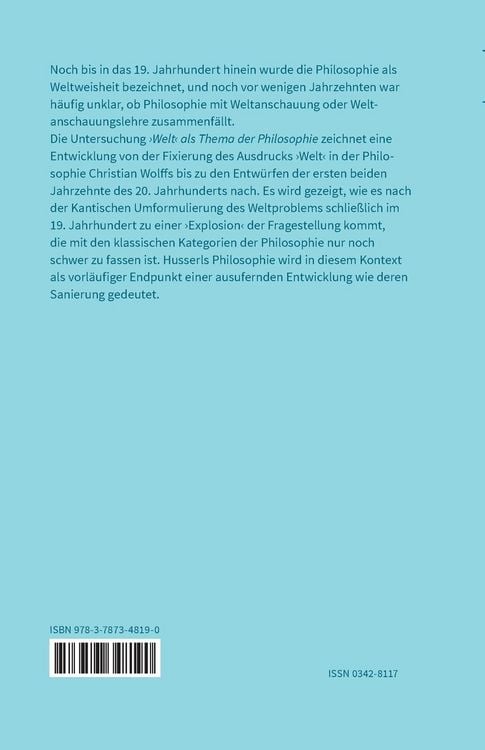 Produktbild: &rsaquo;Welt&lsaquo; als Thema der Philosophie
