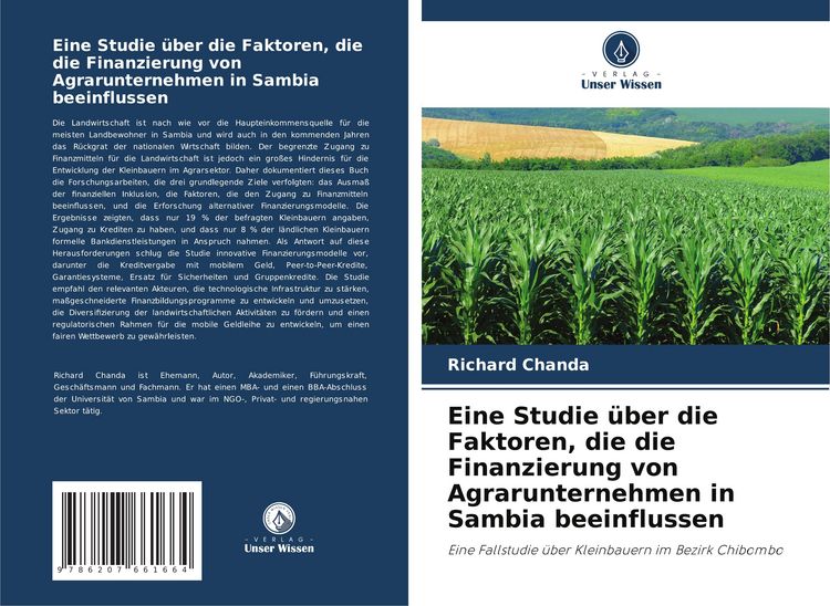 Produktbild: Eine Studie &uuml;ber die Faktoren, die die Finanzierung von Agrarunternehmen in Sambia beeinflussen
