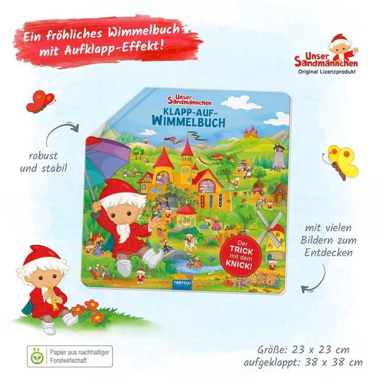 Produktbild: Tr&ouml;tsch Unser Sandm&auml;nnchen Klapp-auf-Wimmelbuch Pappenbuch