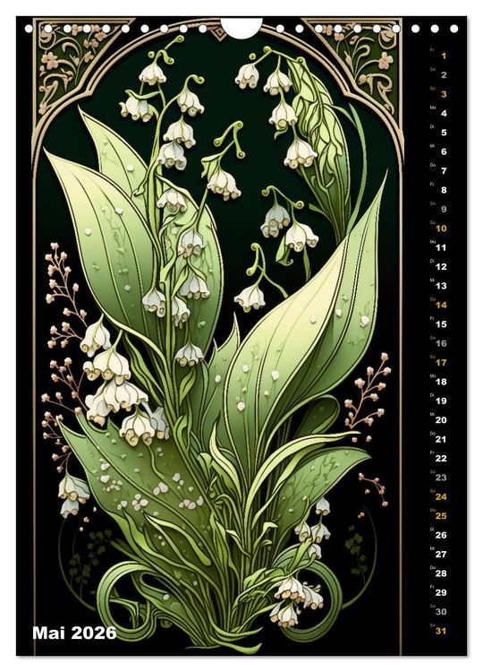 Produktbild: Jugendstil Blumen (Wandkalender 2026 DIN A4 hoch), CALVENDO Monatskalender