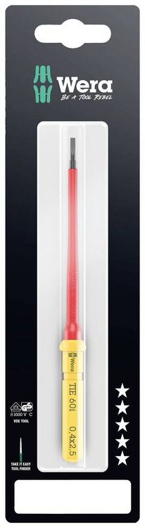 Produktbild: Wera Kraftform Kompakt VDE 60 i 0,4x2,5x157 mm TIE SB Elektriker Schlitz Wechselklinge 2.5 mm