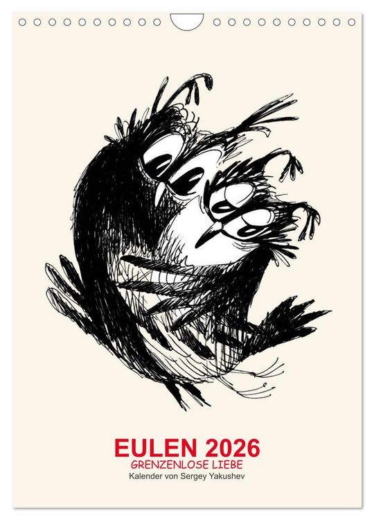 Produktbild: EULEN 2026 GRENZENLOSE LIEBE (Wandkalender 2026 DIN A4 hoch), CALVENDO Monatskalender