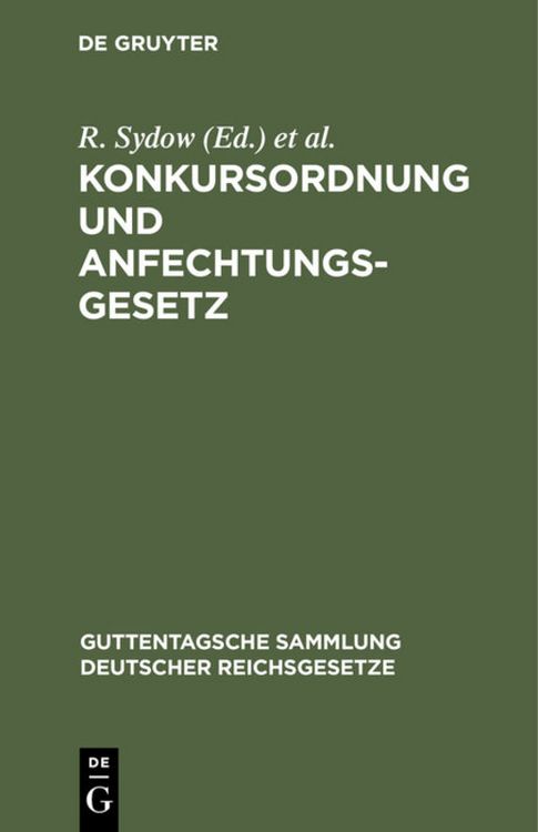 Produktbild: Konkursordnung und Anfechtungsgesetz