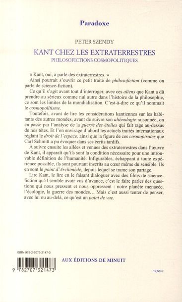 Produktbild: Kant chez les extraterrestres : philosofictions cosmopolitiques