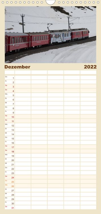 Produktbild: Schweizer Eisenbahn - Familienplaner hoch (Wandkalender 2022 , 21 cm x 45 cm, hoch)