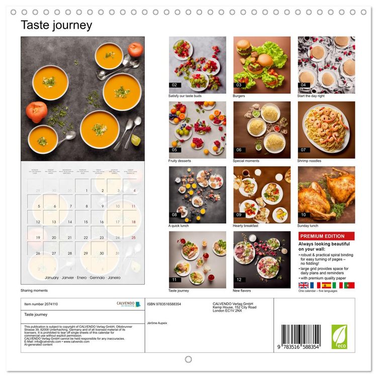 Produktbild: Taste journey (Wall Calendar 2026 12 &times; 12 Inch) CALVENDO 12 Month Wall Calendar