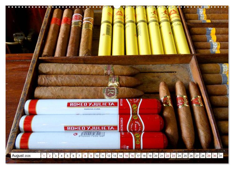 Produktbild: Echte Havannas - Zigarren "Made in Cuba" (hochwertiger Premium Wandkalender 2026 DIN A2 quer), Kunstdruck in Hochglanz