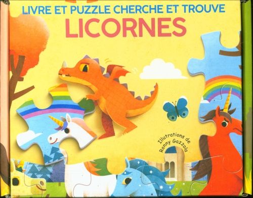 Produktbild: Licornes : livre et puzzle cherche et trouve