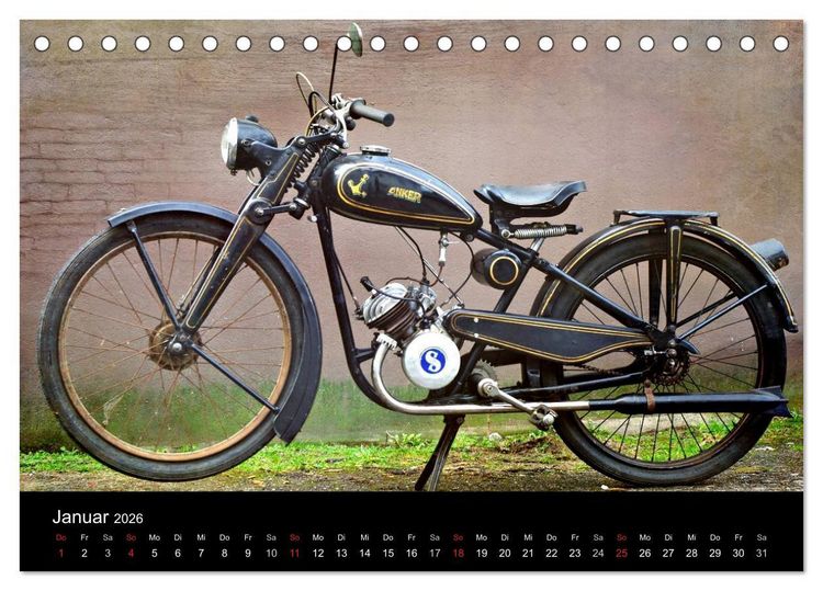 Produktbild: Motorrad Oldtimer (Tischkalender 2026 DIN A5 quer), CALVENDO Monatskalender