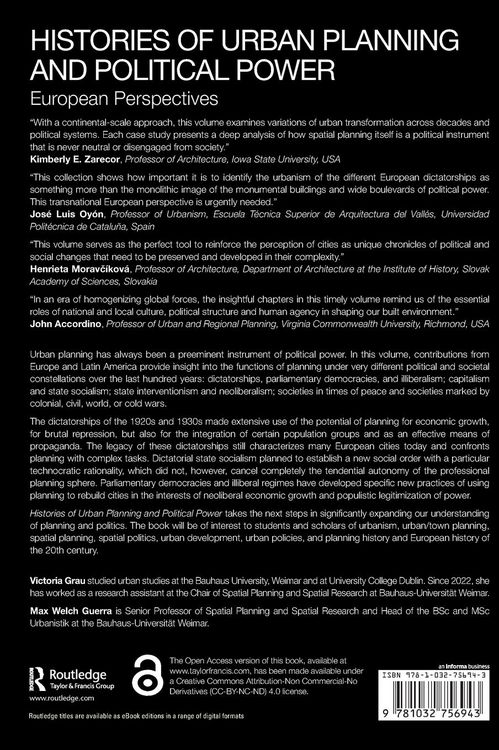 Produktbild: Histories of Urban Planning and Political Power